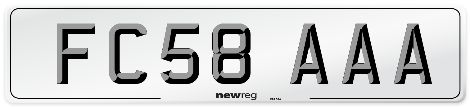 FC58 AAA Number Plate from New Reg